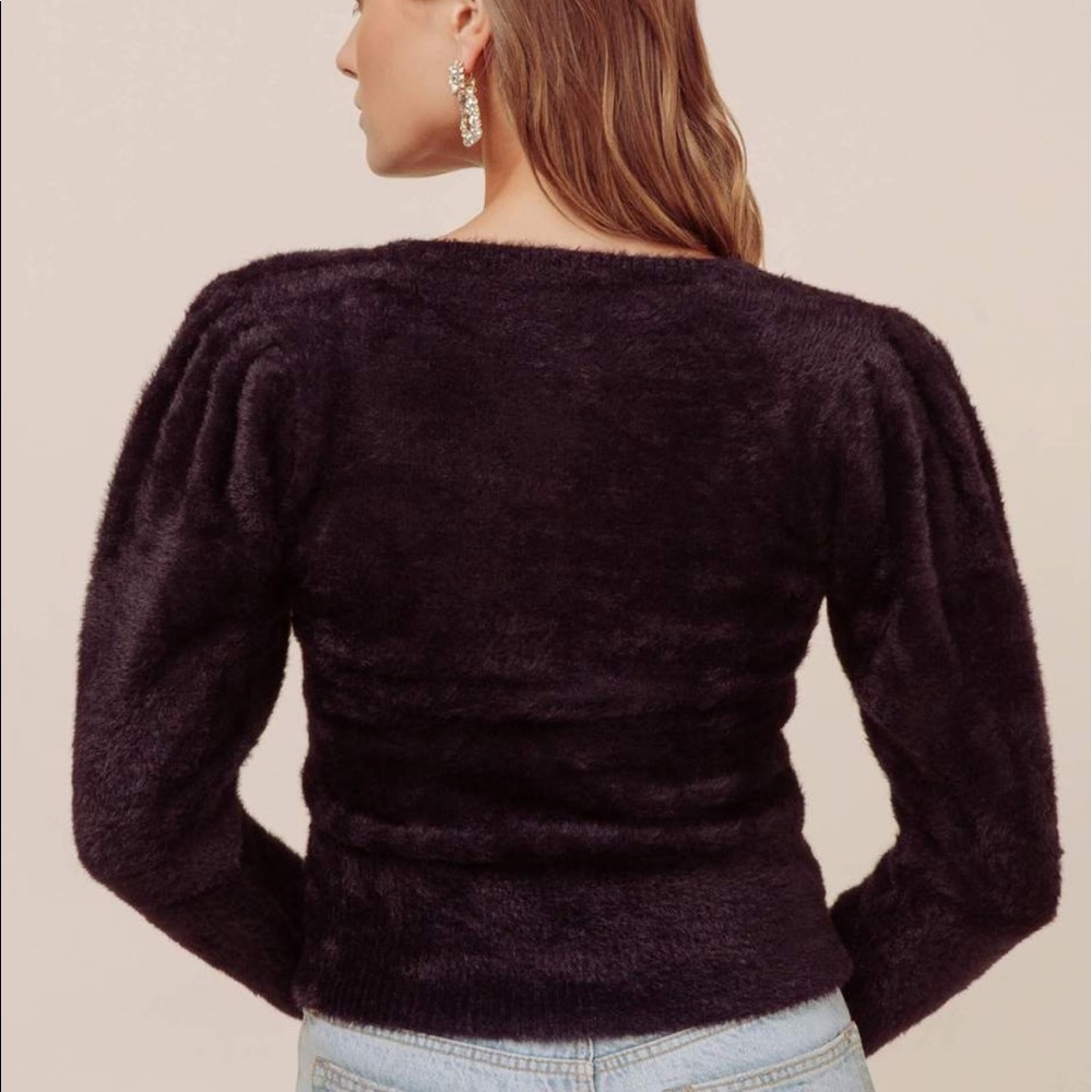 NWOT ASTR Stretchy black fuzzy sweater - Picture 8 of 12